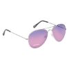 Ocean Gradient Aviator Sunglasses - Silver with Purple