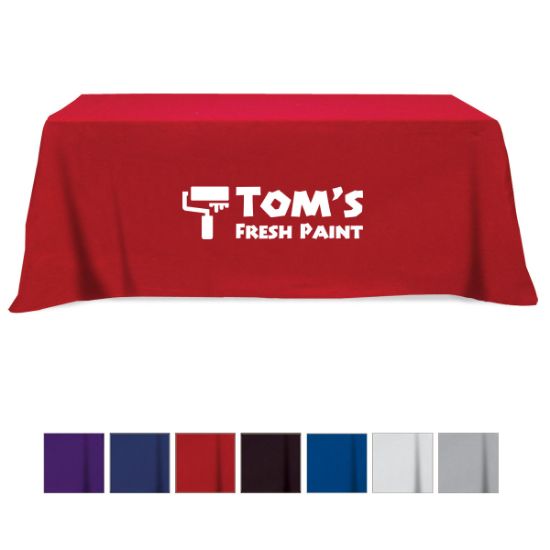 Flat Poly-Cotton 3-sided Table Cover - Fits 8 inch Standard Table