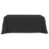 Flat Poly-Cotton 3-sided Table Cover - Fits 8 inch Standard Table - Black