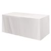 Fitted Poly-cotton 4-sided Table Cover - Fits 6 Inch Standard Table - White