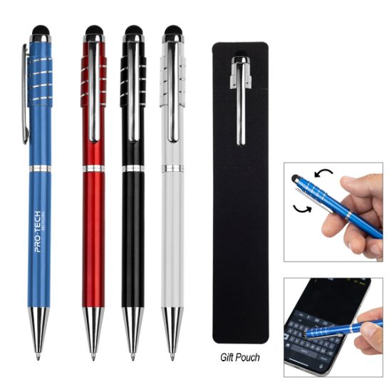 Recycled Aluminum Spinner Pen With Stylus