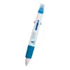 Quatro Pen With Highlighter - White with Blue Trim