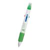 Quatro Pen With Highlighter - White with Green Trim