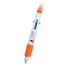 Quatro Pen With Highlighter - White with Orange Trim