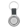 Circular Metal Spinner Key Tag - Silver with Black