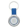 Circular Metal Spinner Key Tag - Silver with Blue