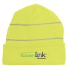 Knit Cuff Beanie With Reflective Stripes - Yellow