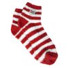 Fuzzy Stripe Socks - Red