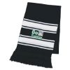 Two-tone Knit Scarf With Fringe - Black with White Stripes