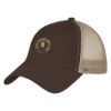 Washed Cotton Mesh Back Cap - Brown with Khaki