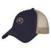 Washed Cotton Mesh Back Cap - Navy with Khaki