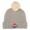 Grace Pom Beanie With Cuff - Gray with Natural