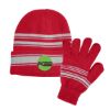 Cuff Beanie and Gloves Set - Red