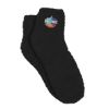 Fuzzy Socks With Woven Patch - Black