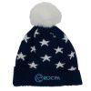 Star Pom Beanie - Navy with White