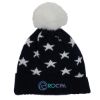 Star Pom Beanie - Black with White