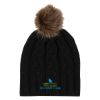 Cameron Cable Knit Pom Beanie - Black