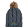 Cameron Cable Knit Pom Beanie - Gray