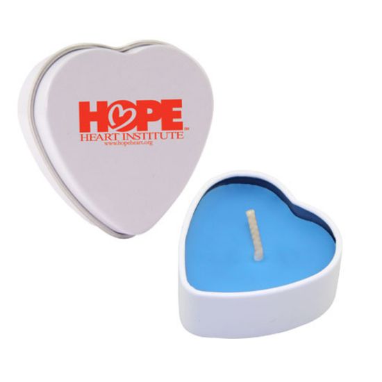 Heart Tin Candle - Ocean Blue