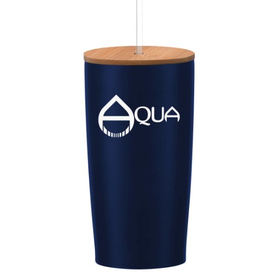 20 Oz. Himalayan Tumbler with Bamboo Lid - Metallic Navy Blue