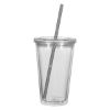 16 Oz. Newport Acrylic Tumbler with Insert - Clear Tumbler and Lid with Charcoal