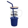 32 Oz. Evelyn Glass Tumbler with Handle - Navy