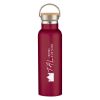 21 Oz. Tipton Stainless Steel Bottle with Bamboo Lid - Maroon