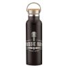 21 Oz. Full Laser Tipton Stainless Steel Bottle with Bamboo Lid - Black