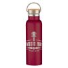 21 Oz. Full Laser Tipton Stainless Steel Bottle with Bamboo Lid - Maroon