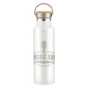 21 Oz. Full Laser Tipton Stainless Steel Bottle with Bamboo Lid - White