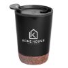 10 Oz. Stainless Steel Zoe Tumbler with Cork Base - Black