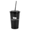 16 Oz. Stainless Steel Double Wall Tumbler - Metallic Black