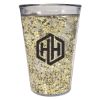 15 Oz. Shimmer Glitter Tumbler - Clear with Gold Glitter