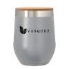 12 Oz. Vinay Stemless Wine Glass With Bamboo Lid - Gray