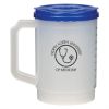 20 Oz. Medical Tumbler With Measurements - Frosted White with Blue Lid