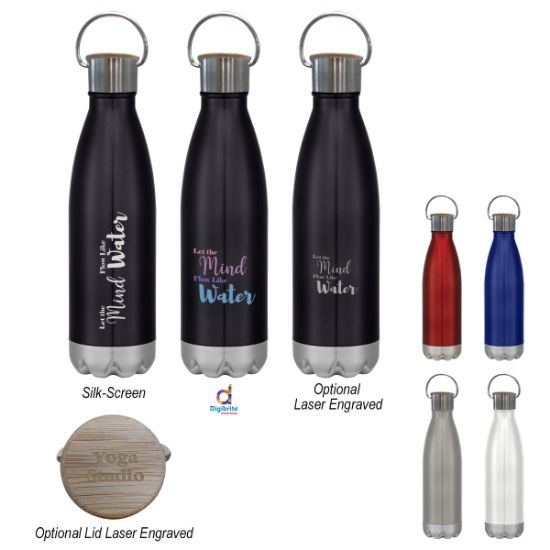 16 Oz. Swiggy Stainless Steel Bottle with Bamboo Lid