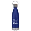 16 Oz. Swiggy Stainless Steel Bottle with Bamboo Lid - Blue