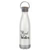 16 Oz. Swiggy Stainless Steel Bottle with Bamboo Lid - White