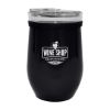 8 Oz. Glass and Stainless Steel Wine Tumbler - Black