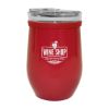 8 Oz. Glass and Stainless Steel Wine Tumbler - Red