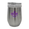 8 Oz. Glass and Stainless Steel Wine Tumbler - Silver