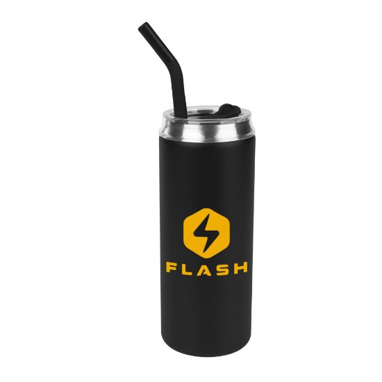 20 Oz. Can Shaped Stainless Steel Tumbler - Black