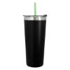 24 Oz. Colma Basics Tumbler - Black Tumbler with Mint Straw