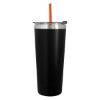 24 Oz. Colma Basics Tumbler - Black Tumbler with Orange Straw