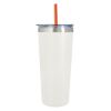 24 Oz. Colma Basics Tumbler - White Tumbler with Orange Straw