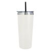 24 Oz. Colma Basics Tumbler - White Tumbler with Black Straw