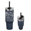 40 Oz. Full Laser Naomi Intrepid Stainless Steel Tumbler - Navy