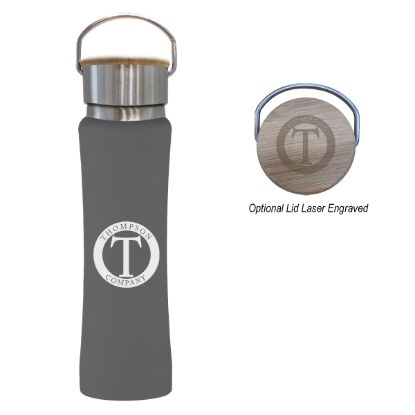 25 Oz. Hampton Stainless Steel Bottle with Bamboo Lid