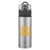 25 Oz. Aluminum Sports Bottle With Flip-top Lid - Metallic Silver