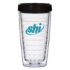 16 Oz. Newbridge Double Wall Tumbler - Clear With Black Lid